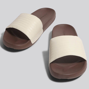 FootBed Slides for Men : Ivory Brown
