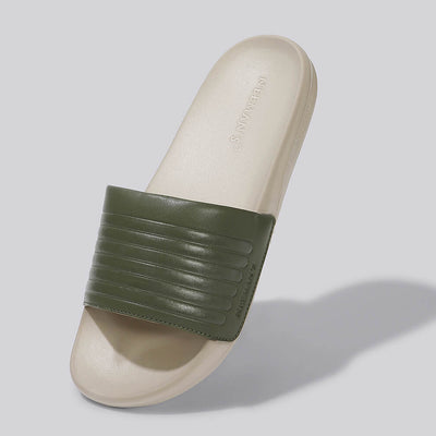FootBed Slides for Men : Olive Beige