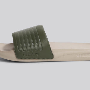 FootBed Slides for Men : Olive Beige