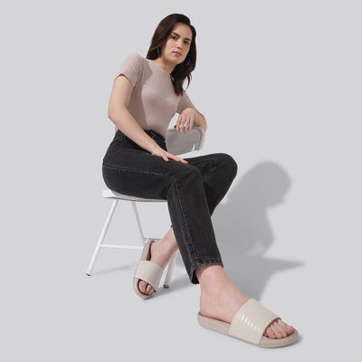 FootBed Slides for Women : Beige