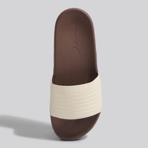 FootBed Slides for Women : Ivory Brown