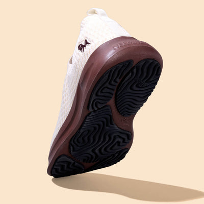 Knit Trainers For Men : Ivory Brown