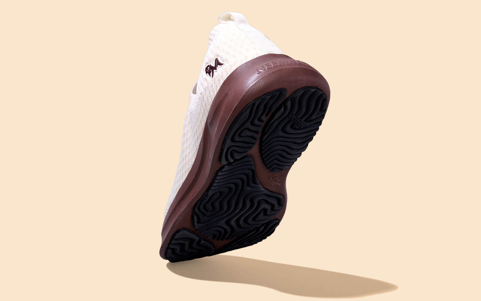 Knit Trainers For Men : Ivory Brown