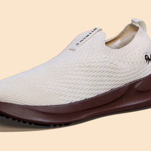 Knit Trainers For Men : Ivory Brown