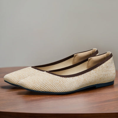 Metallic Square Flats : Ivory-Gold
