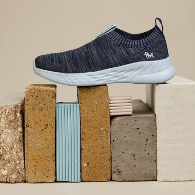 Melange Slip Ons : Navy