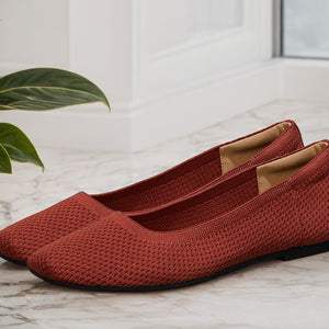 Plush Square Flats : Burgundy