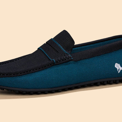 ReLive Knit Color Block Loafers : Teal/Black