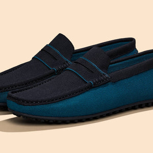 ReLive Knit Color Block Loafers : Teal/Black