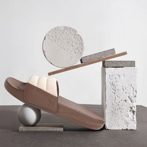 Squooshy Slides for Women : Ivory-Brown
