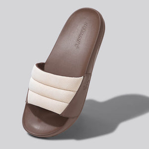 Squooshy Slides for Women : Ivory-Brown