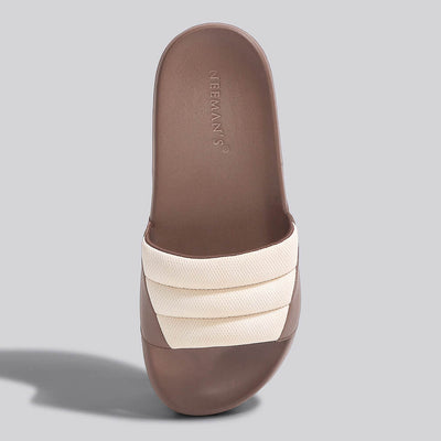 Squooshy Slides for Women : Ivory-Brown
