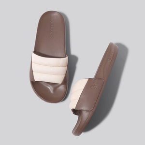 Squooshy Slides for Women : Ivory-Brown