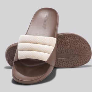 Squooshy Slides for Women : Ivory-Brown
