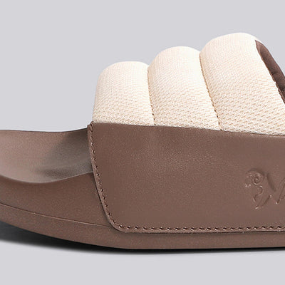 Squooshy Slides for Women : Ivory-Brown