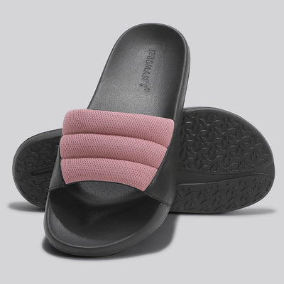 Squooshy Slides for Women : Black-Pink