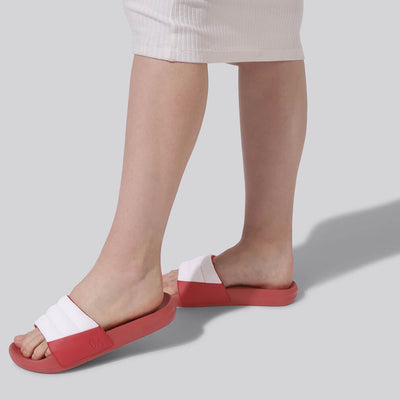 Squooshy Slides for Women : Red-White