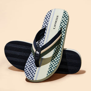Striped Fusion Flips : Green-Blue-Ivory