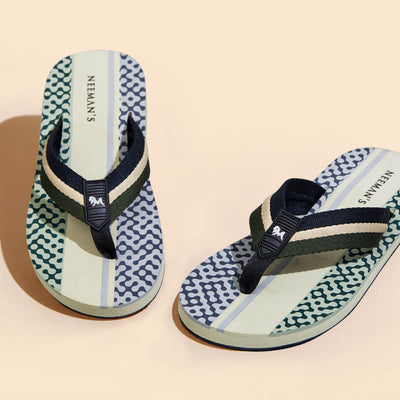 Striped Fusion Flips : Green-Blue-Ivory