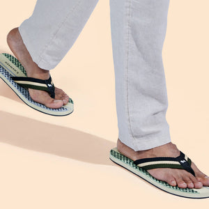 Striped Fusion Flips : Green-Blue-Ivory