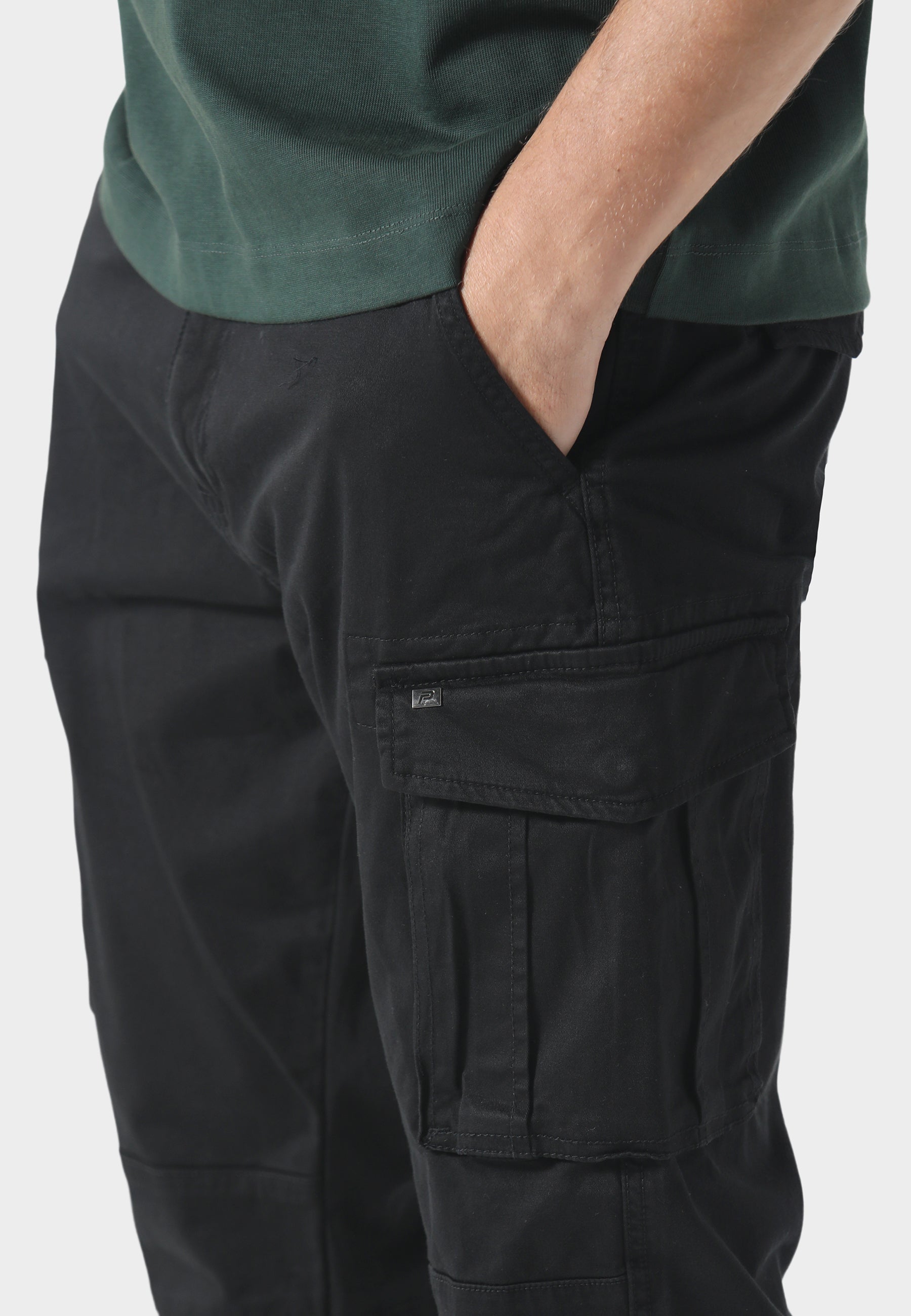 883 Police Newton Black Cargo Pants
