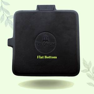Trilonium Pre-Seasoned Cast Iron Square Grill Pan with Foldable Handle | Gas & Induction Compatible | Black