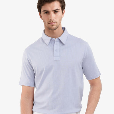 Rare Rabbit Mens Nielson Pastel Blue Cotton Fabric Short Sleeve Jacquard Polo T-Shirt