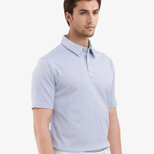 Rare Rabbit Mens Nielson Pastel Blue Cotton Fabric Short Sleeve Jacquard Polo T-Shirt