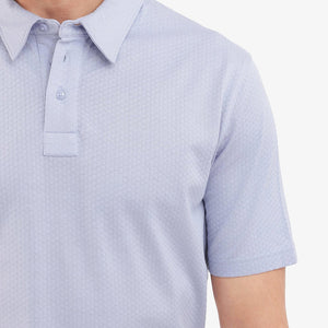 Rare Rabbit Mens Nielson Pastel Blue Cotton Fabric Short Sleeve Jacquard Polo T-Shirt