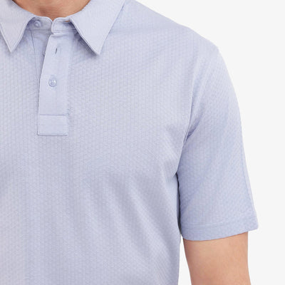 Rare Rabbit Mens Nielson Pastel Blue Cotton Fabric Short Sleeve Jacquard Polo T-Shirt