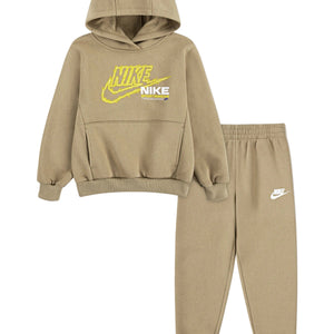 Nike Boys NSW Fleece Beige Tracksuit
