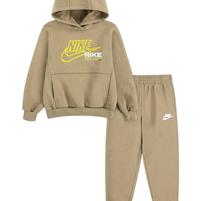 Nike Boys NSW Fleece Beige Tracksuit