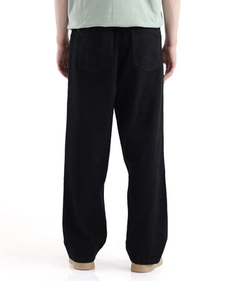 Rare Rabbit Men's Niot Black Cotton Fabric Plain Jeans