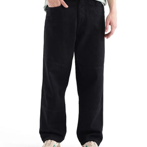 Rare Rabbit Men's Niot Black Cotton Fabric Plain Jeans