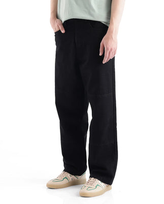 Rare Rabbit Men's Niot Black Cotton Fabric Plain Jeans