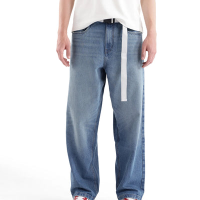 Rare Rabbit Men's Niret Blue Cotton Fabric Plain Jeans