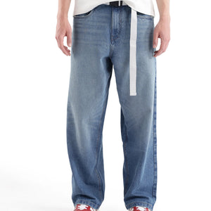 Rare Rabbit Men's Niret Blue Cotton Fabric Plain Jeans