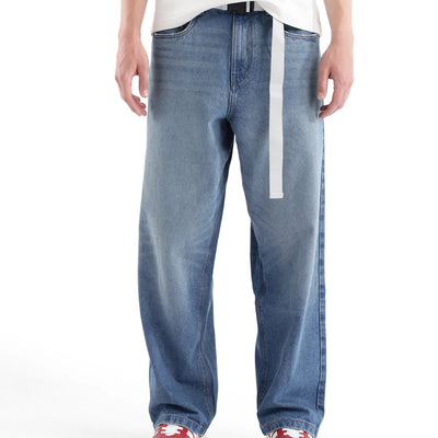 Rare Rabbit Men's Niret Blue Cotton Fabric Plain Jeans