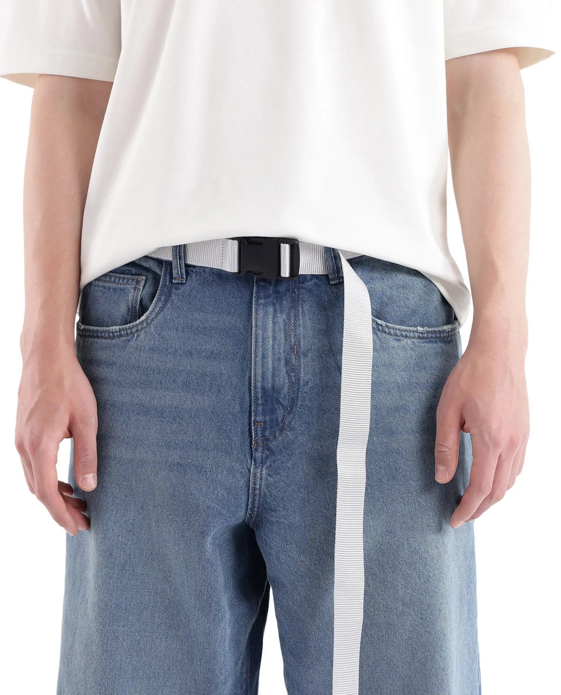 Rare Rabbit Men's Niret Blue Cotton Fabric Plain Jeans