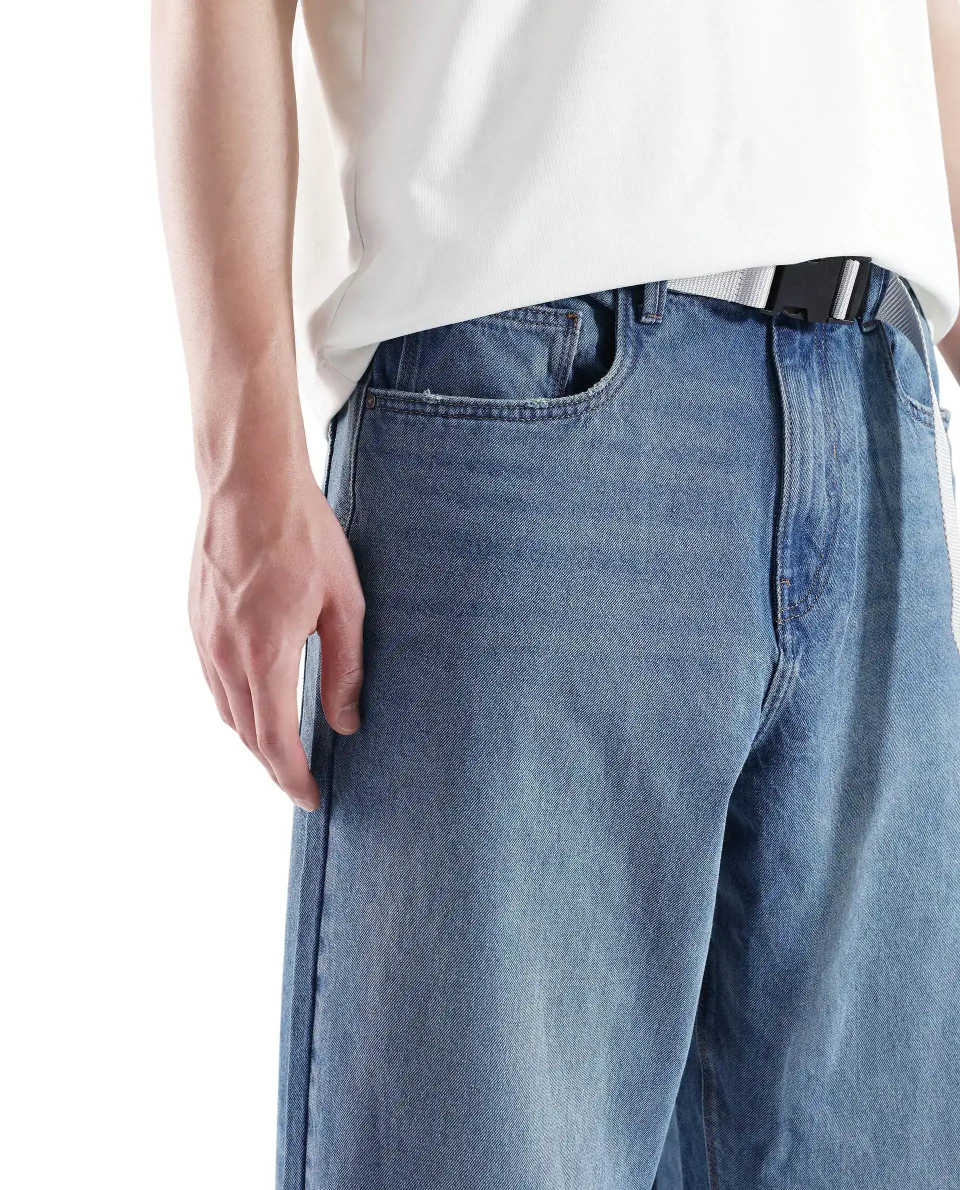 Rare Rabbit Men's Niret Blue Cotton Fabric Plain Jeans