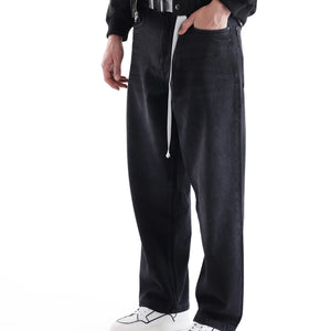 Rare Rabbit Men's Niret Dark Grey Cotton Fabric Plain Jeans