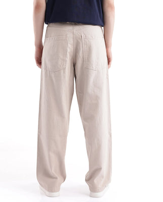 Rare Rabbit Men's Niret Beige Cotton Fabric Plain Jeans