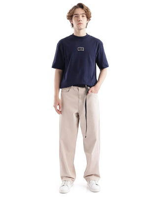 Rare Rabbit Men's Niret Beige Cotton Fabric Plain Jeans
