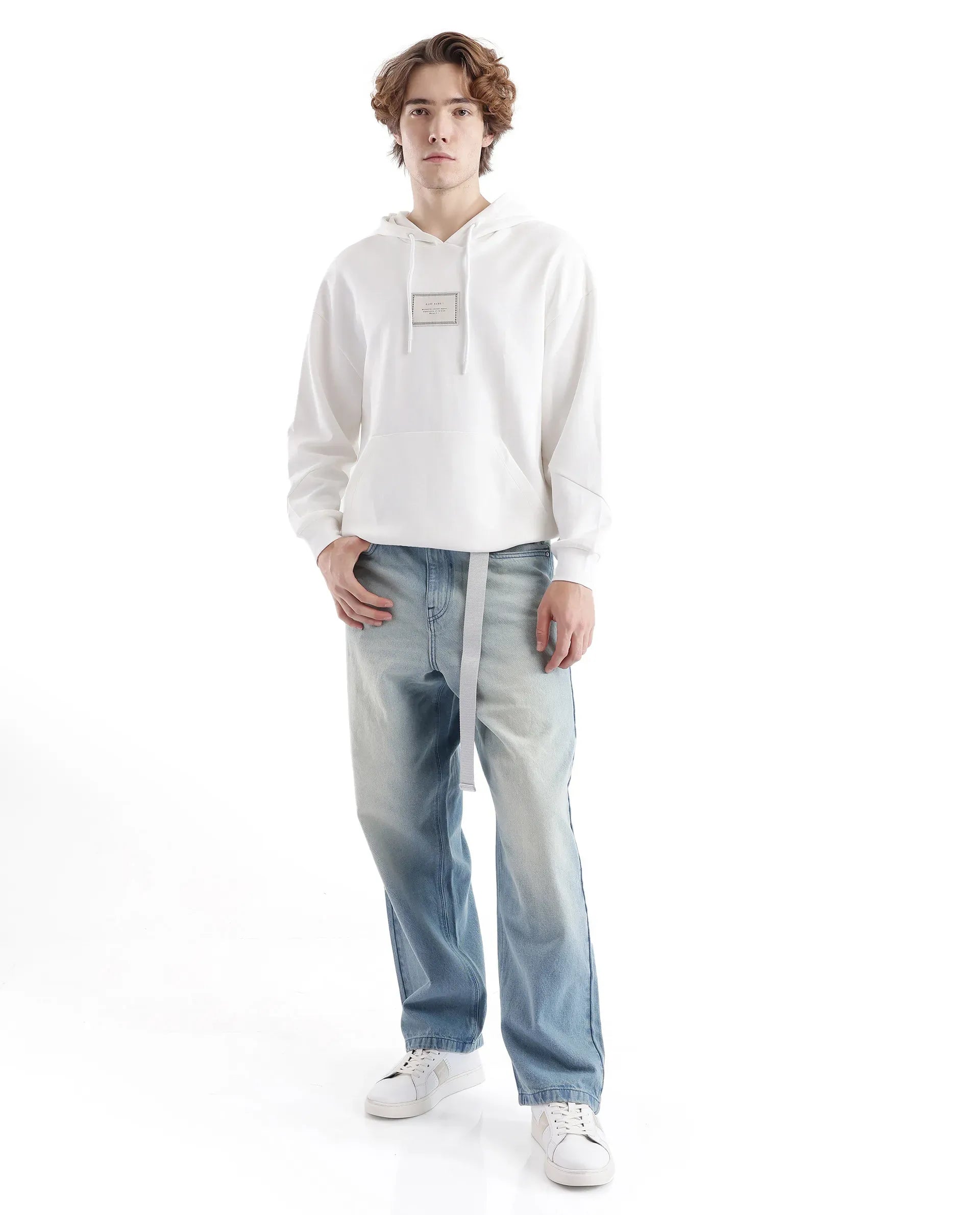 Rare Rabbit Men's Niretor-2 Light Blue Cotton Fabric Plain Jeans