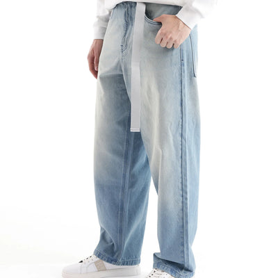 Rare Rabbit Men's Niretor-2 Light Blue Cotton Fabric Plain Jeans