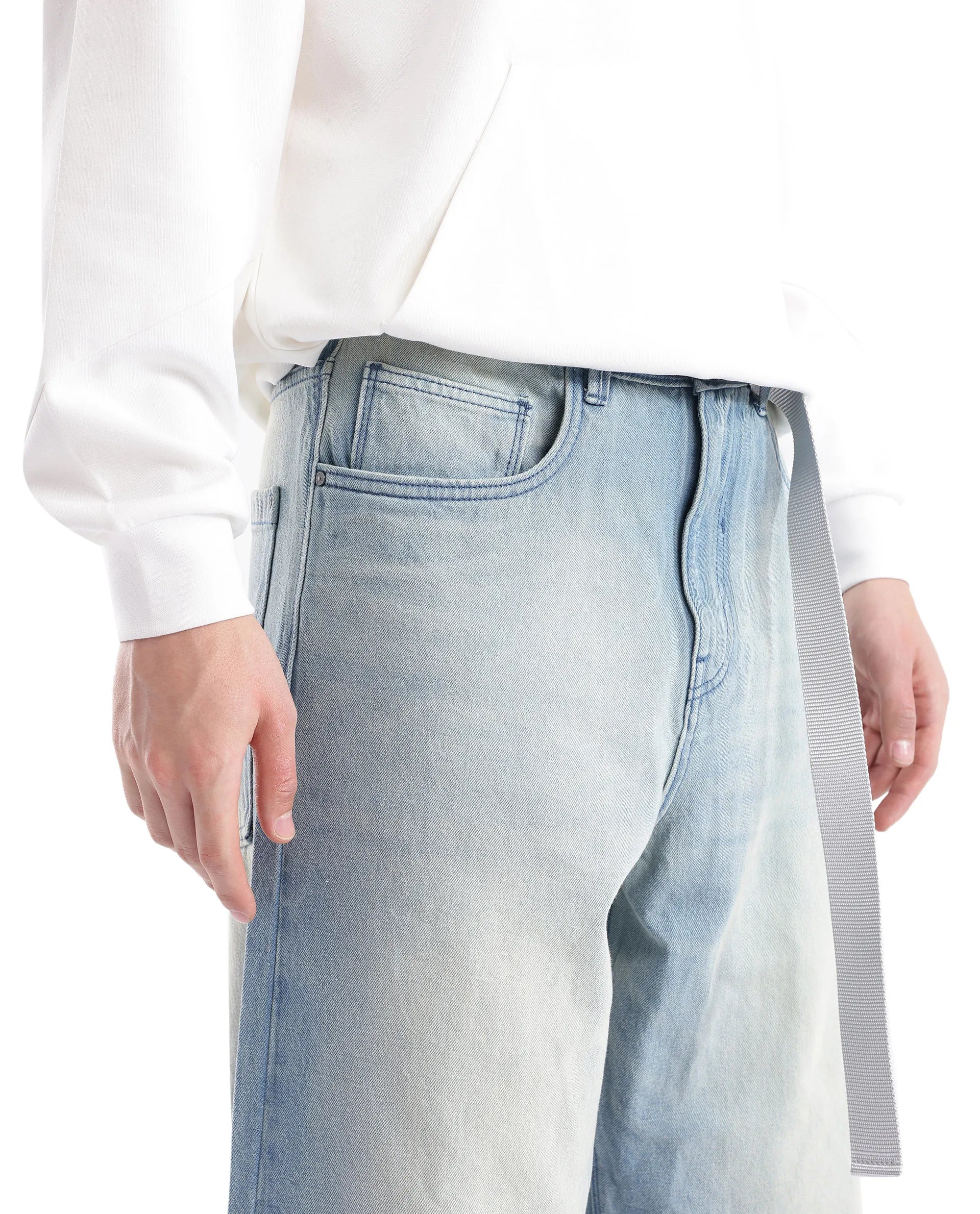 Rare Rabbit Men's Niretor-2 Light Blue Cotton Fabric Plain Jeans