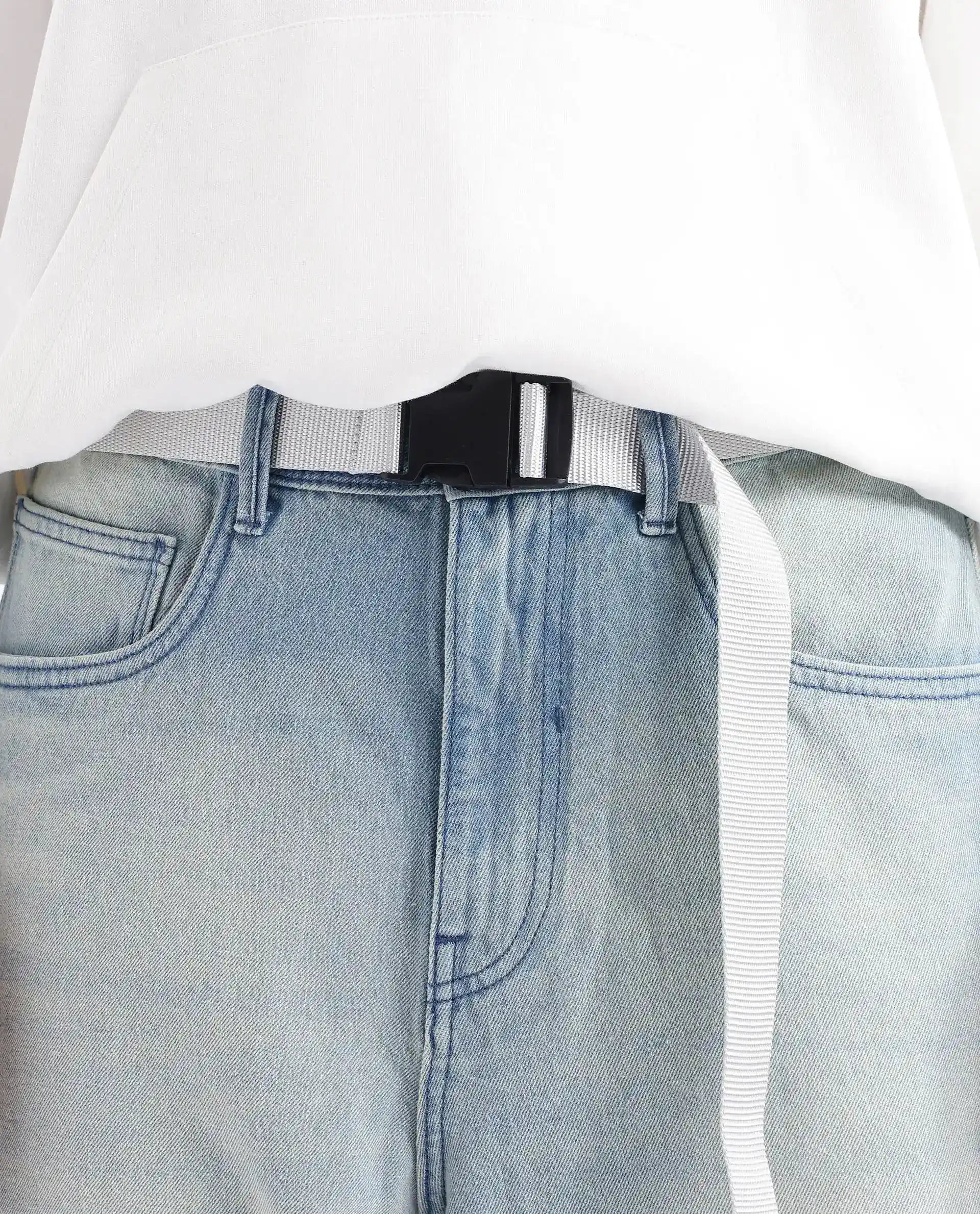 Rare Rabbit Men's Niretor-2 Light Blue Cotton Fabric Plain Jeans