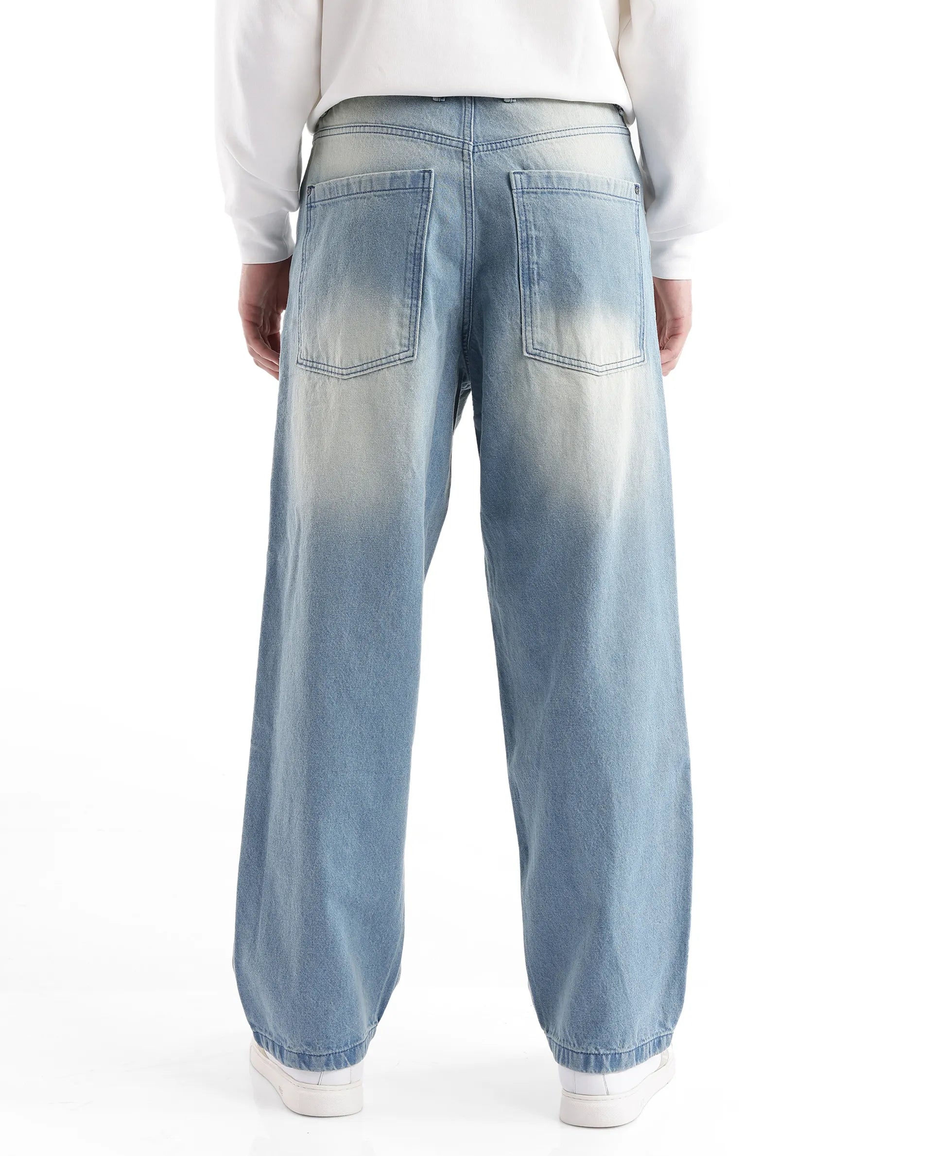 Rare Rabbit Men's Niretor-2 Light Blue Cotton Fabric Plain Jeans