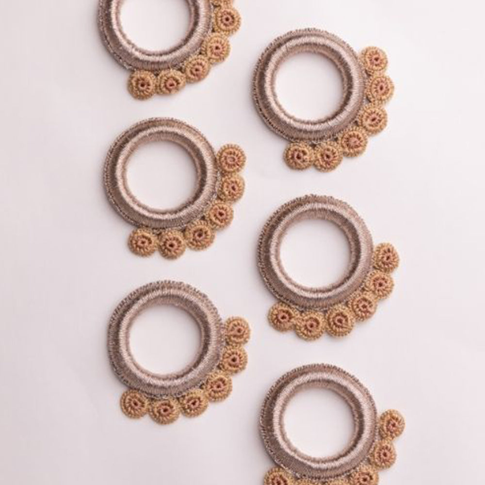 Beige - Samoolam Handmade Crochet Ziba Napkin Holders (Set of 6)