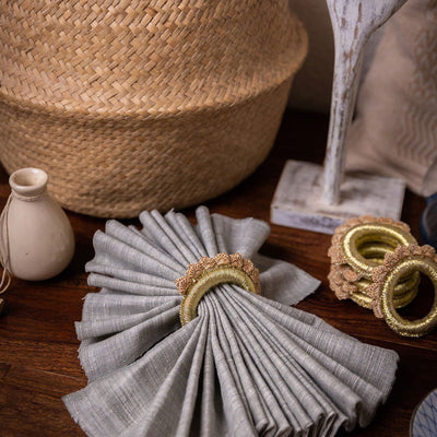 Beige - Samoolam Handmade Crochet Ziba Napkin Holders ( Set of 6)